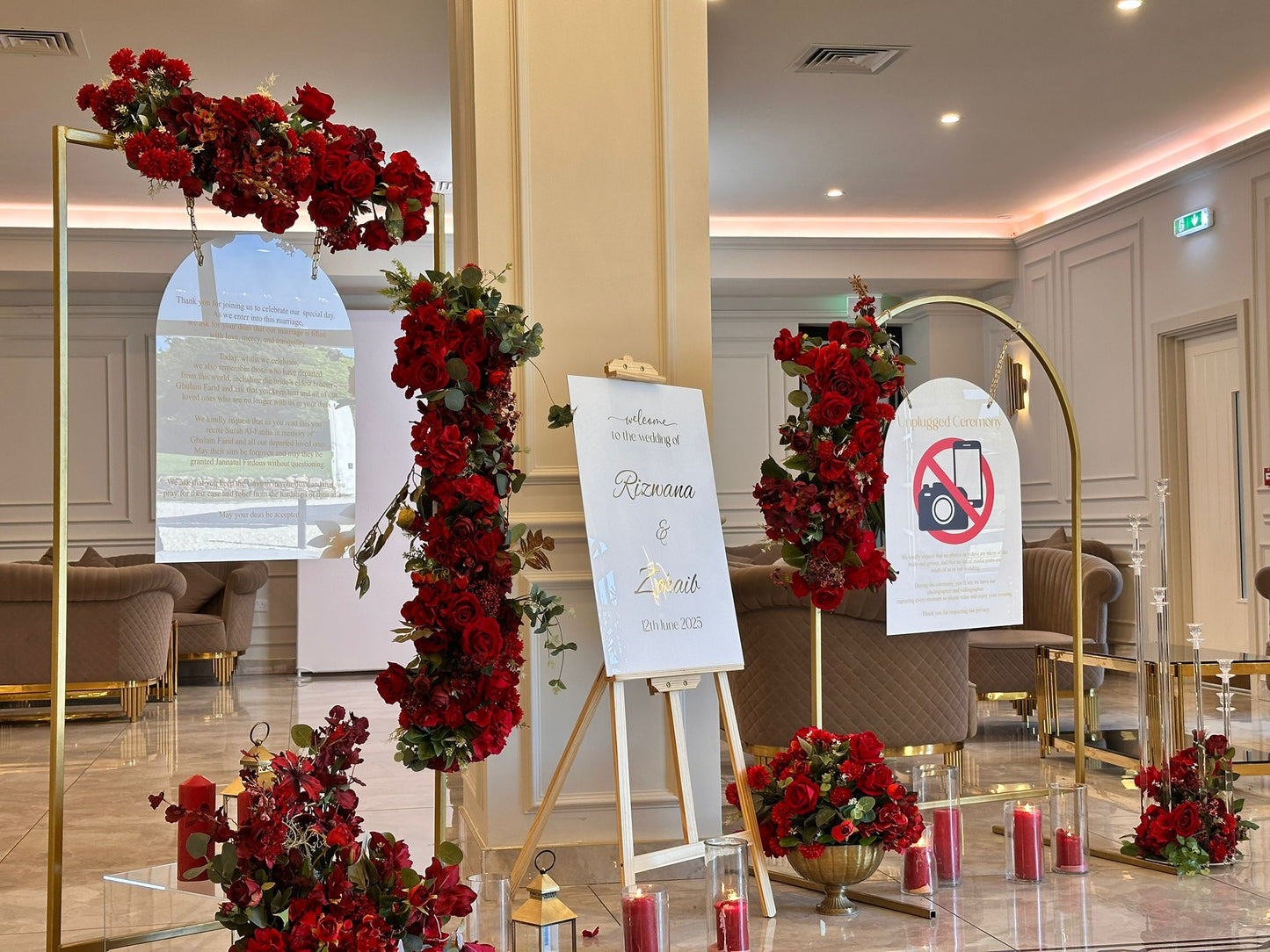 Triple Wedding Sign Display