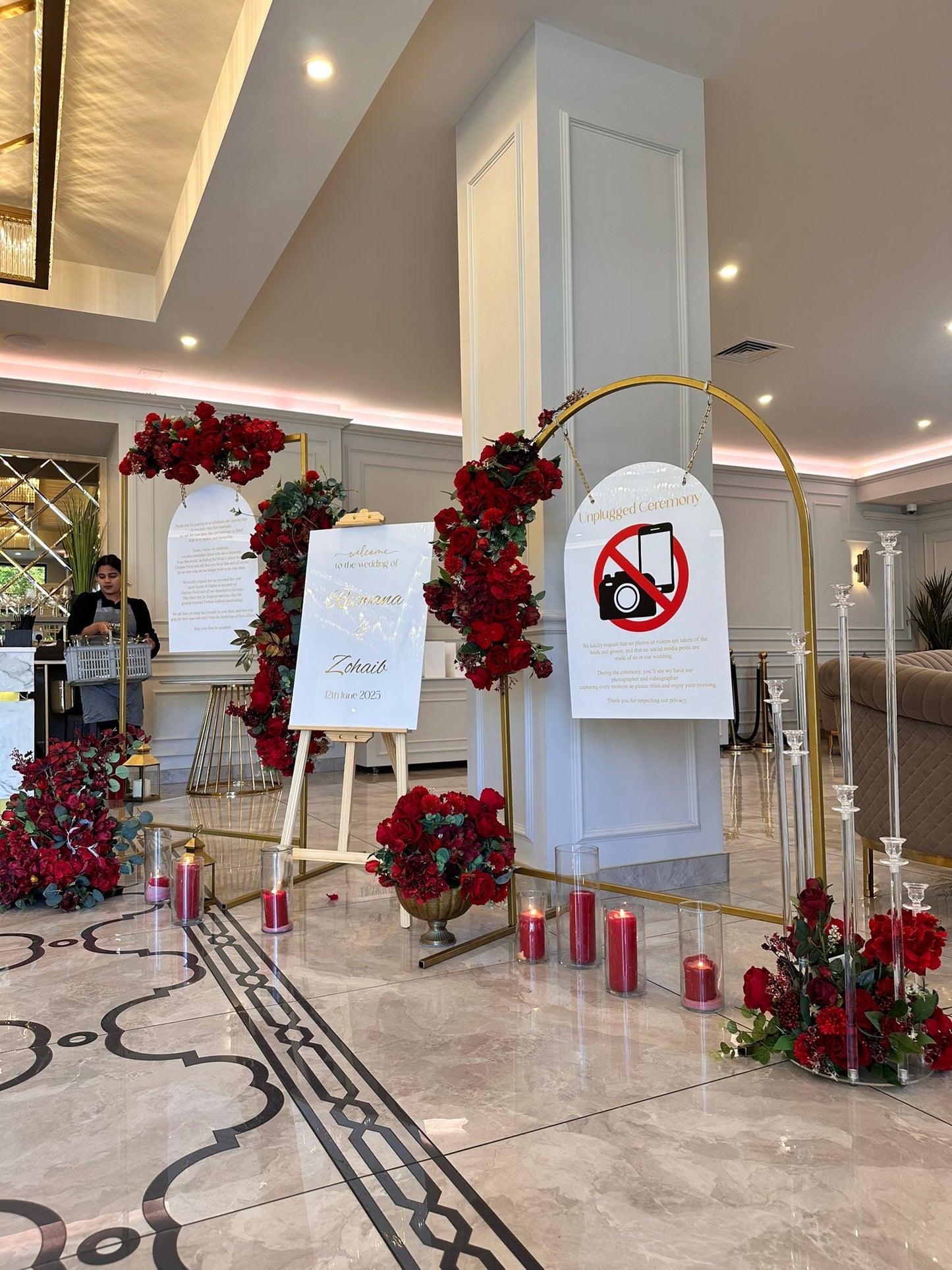 Triple Wedding Sign Display