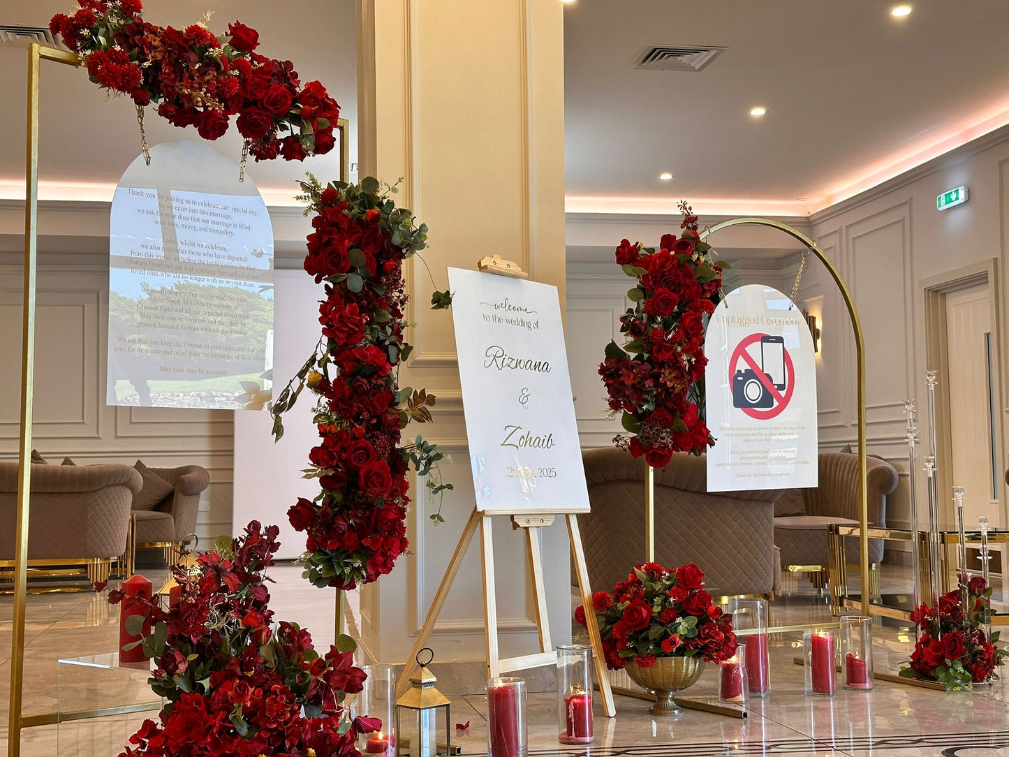 Triple Wedding Sign Display
