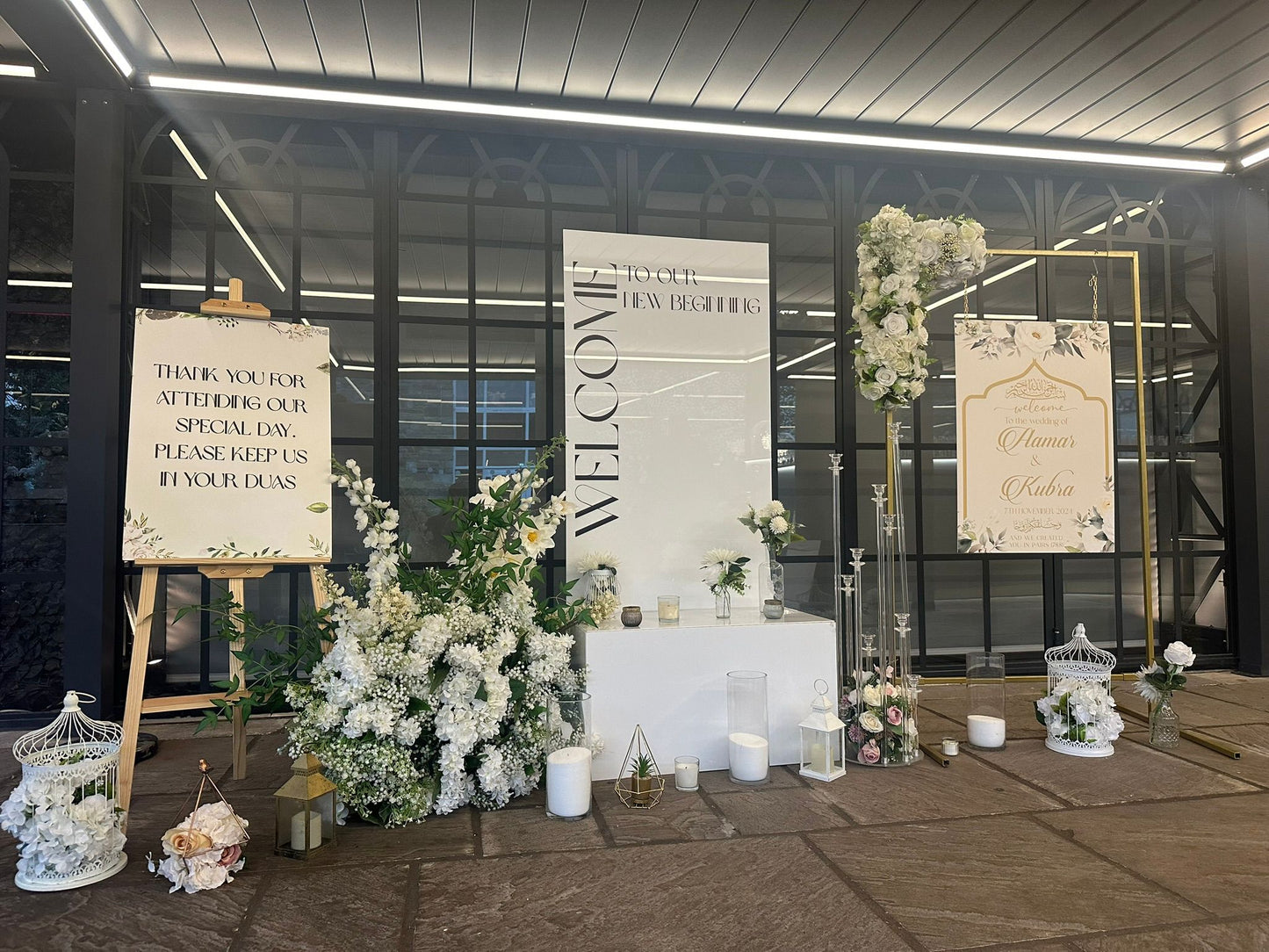 Triple Welcome Signs