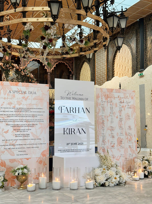 Welcome Display With Memory Board And Seating Plan