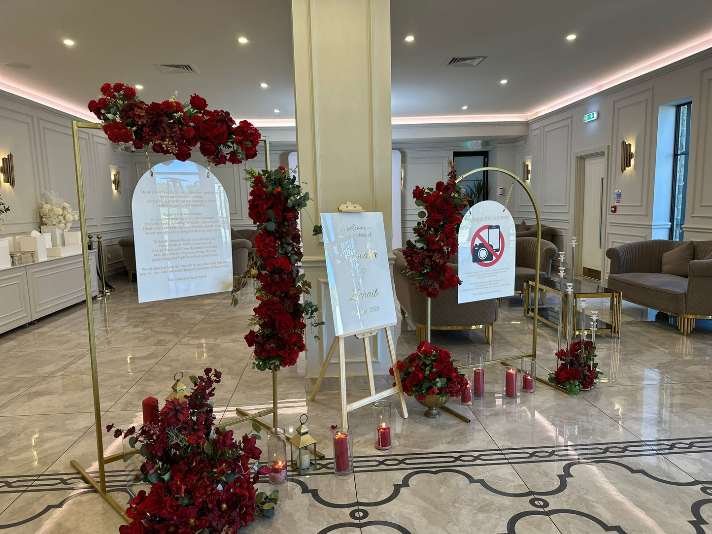 Triple Wedding Sign Display