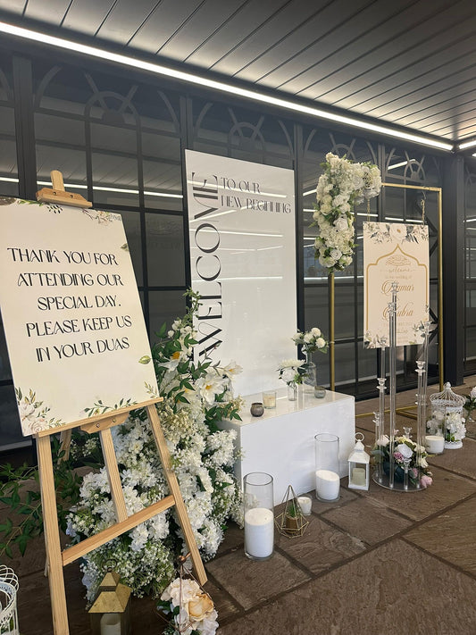 Triple Welcome Signs