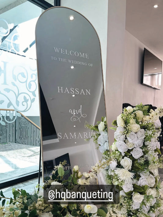Mirrored Welcome Board
